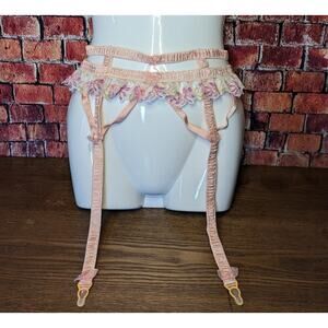 For Love & lemons  Bloom Lace Garter Belt Neon Floral size xxs